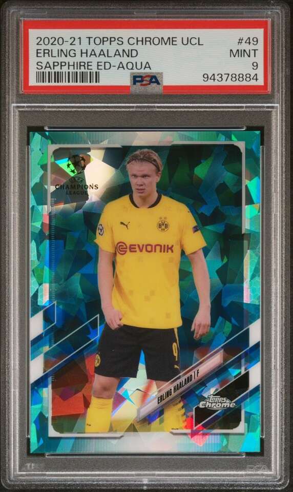 2020 Topps Chrome UCL Sapphire Aqua /150 PSA 9