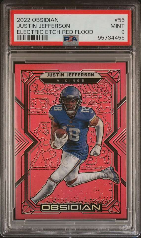 2022 Obsidian Justin Jefferson Elec Etch Rec PSA 9