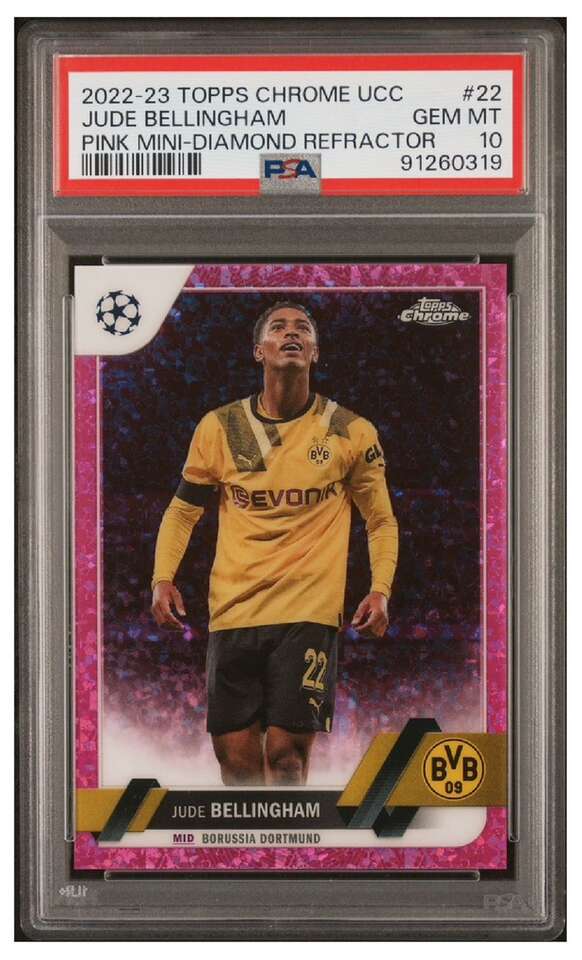 2022 Topps Chrome UCC Jude Bellingham Pink PSA 10