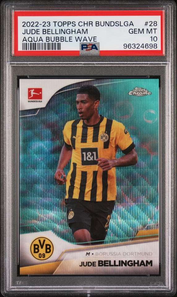 2022 Topps Jude Bellingham Aqua Bubble Wave PSA10