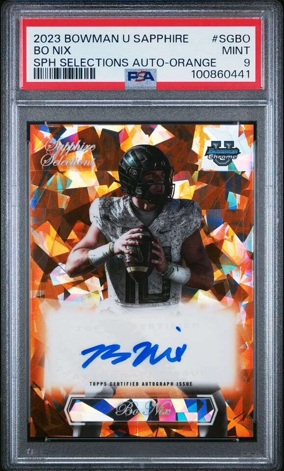Bo Nix 2023 Bowman U Sapphire Selections Auto