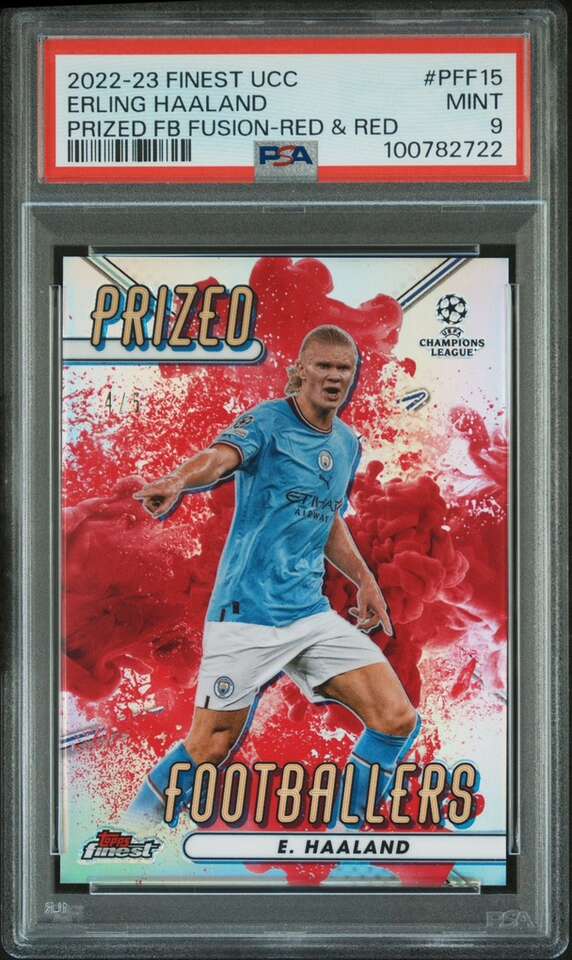 2022 Topps Finest Erling Haaland Prized Ftb Red /5