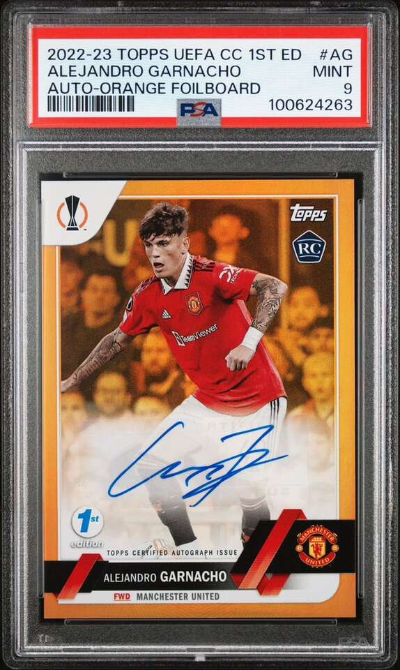 2023 Alejandro Garnacho Topps Orange 1st PSA 9