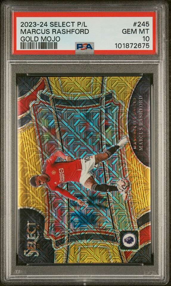 2023 Select Marcus Rashford Gold Mojo /10 PSA 10