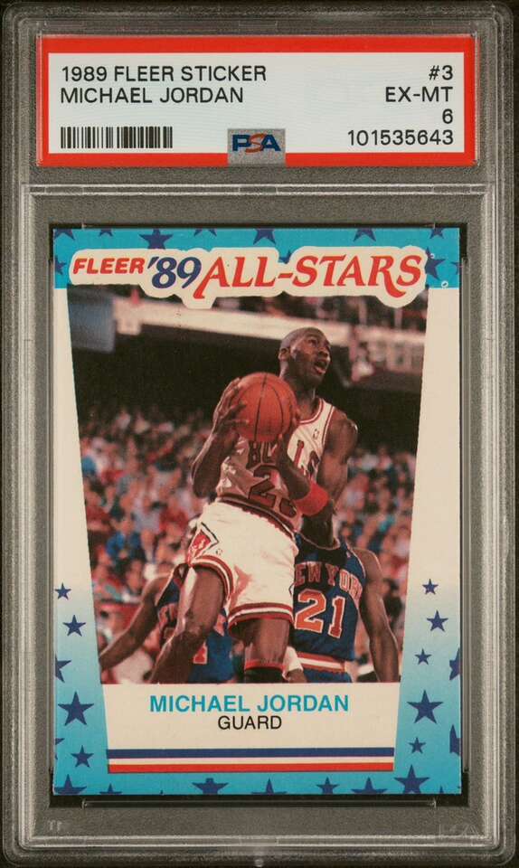 1989 Michael Jordan Fleer #3 PSA 6 Chicago Bulls