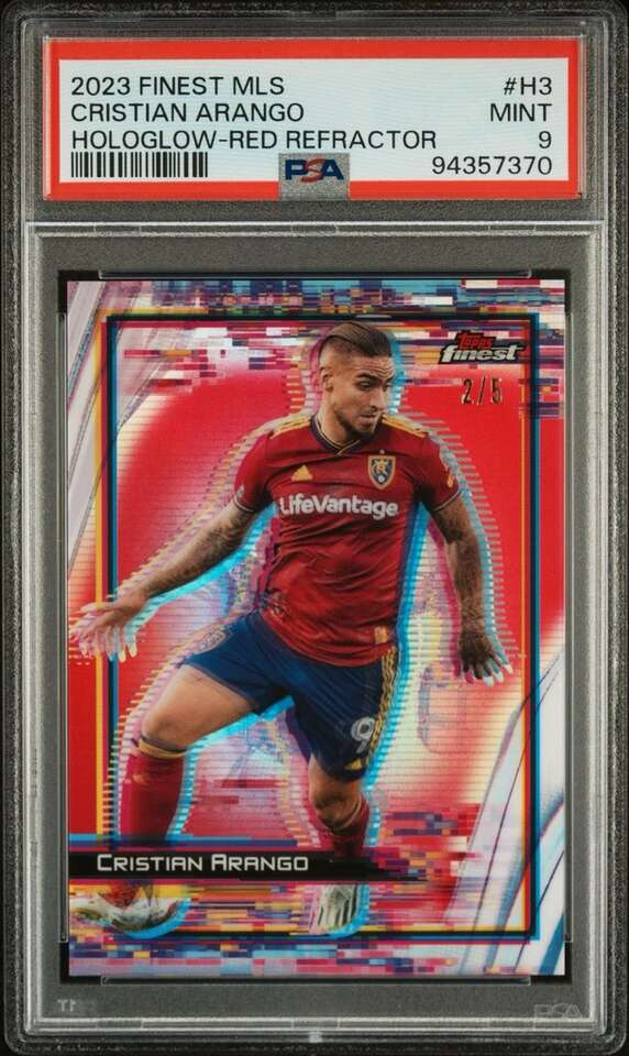 2023 Topps Finest MLS Cristian Arango Red PSA 9