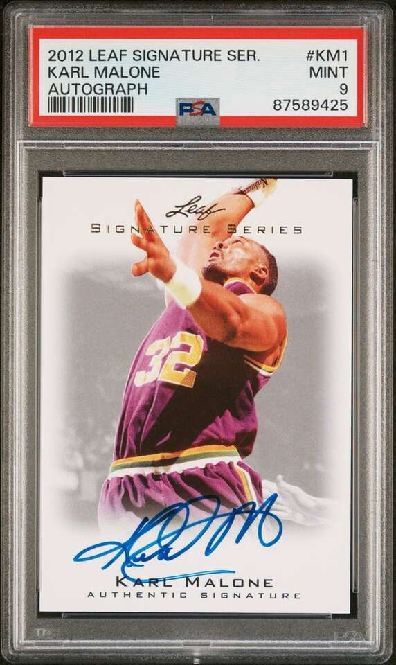 2012 Leaf Signature Series Karl Malone Auto PSA 9