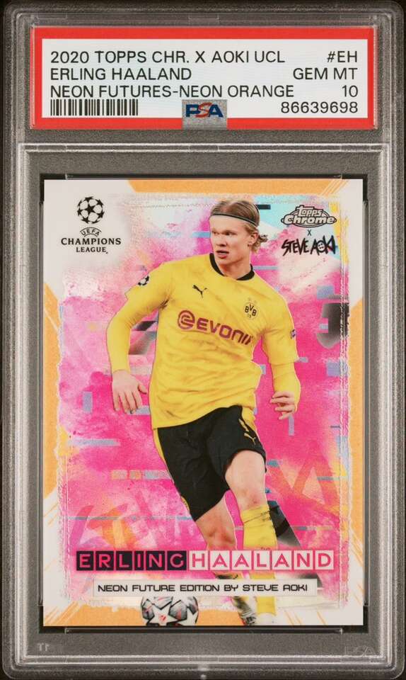 2020 Topps Chrome Erling Haaland Aoki PSA 10