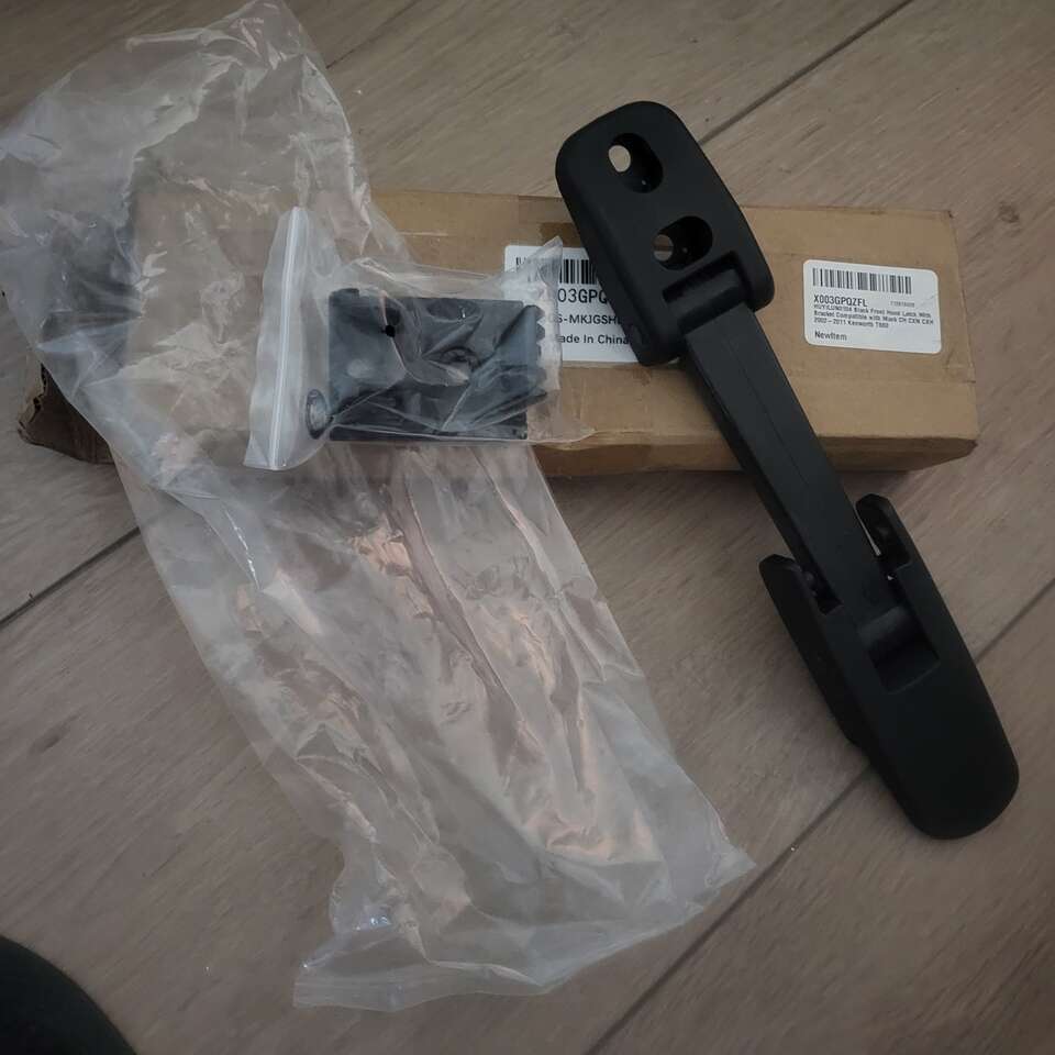 Black Front Hood Latch With Bracket