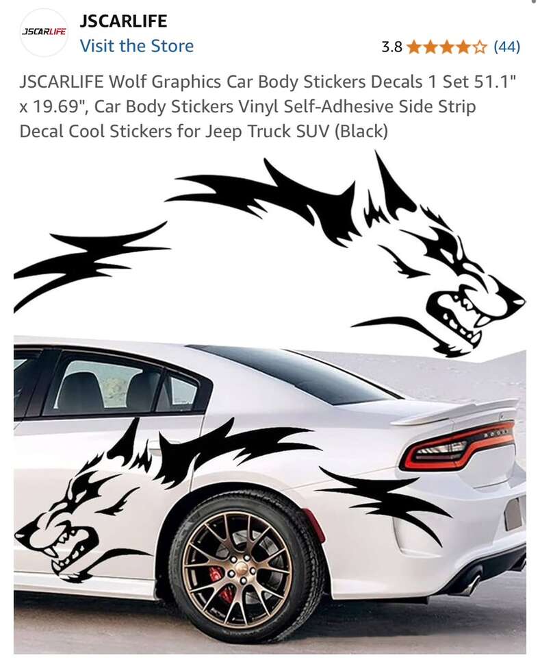 Wolf Graphics Car Body Stickers