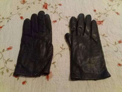 Women's Genuine Black Leather Driving Gloves Size Medium