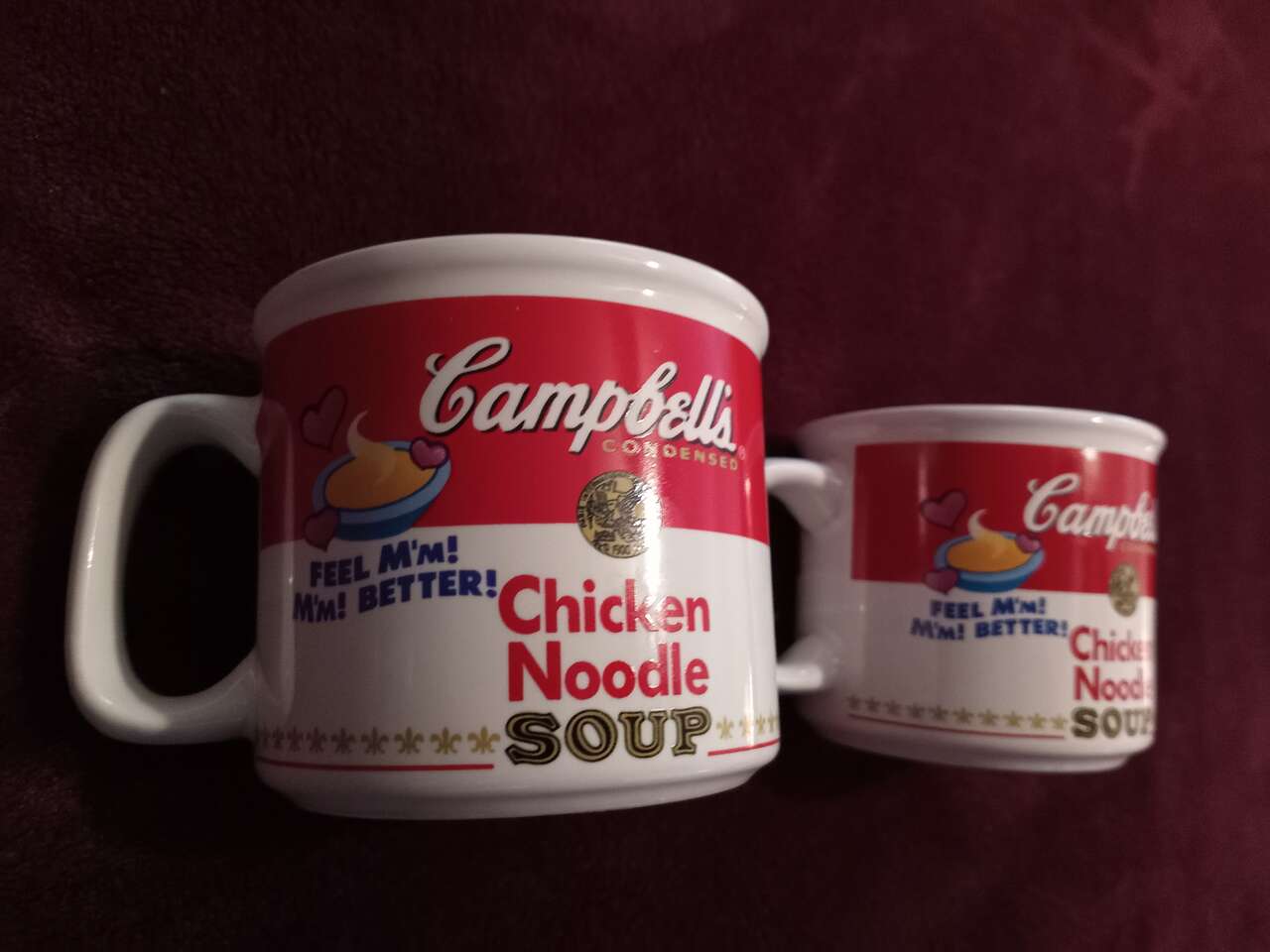 Two 1997 Vintage Campbell's Chicken Noodle Soup Mugs