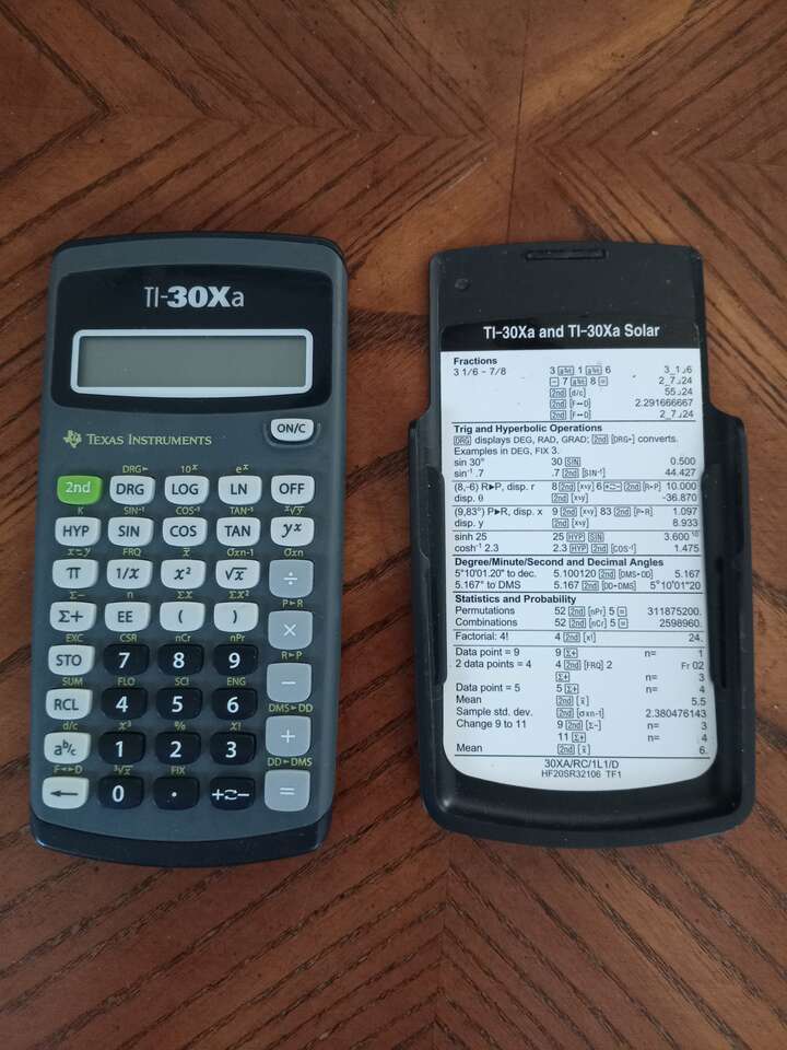 Texas Instruments 30xa Solar Powered Scientific Calculator