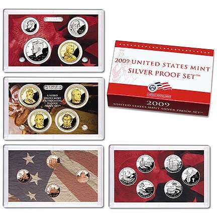 U.S. Mint 2009 Silver Proof Set Lincoln pennies