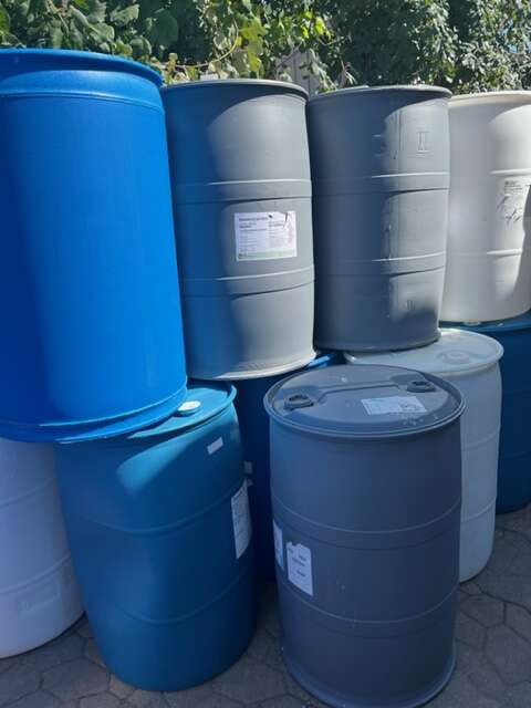55-Gallon Plastic Storage Barrels
