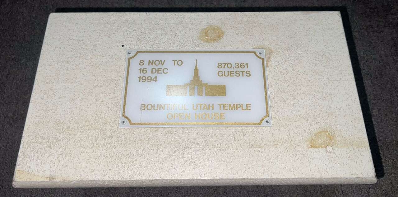 Bountiful Utah Temple Open House Bench