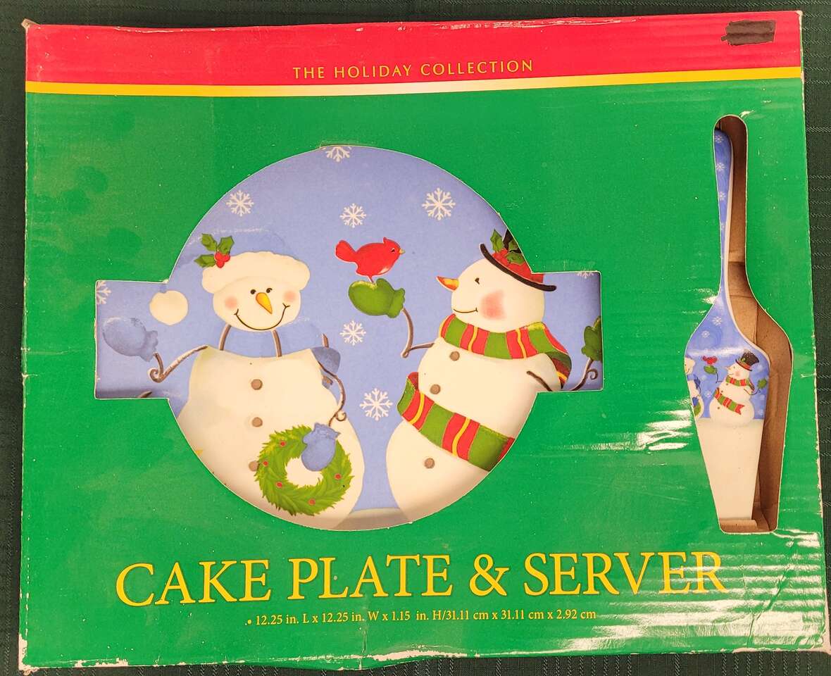 New Christmas Cake Plate and Server