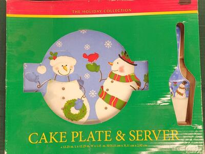 New Christmas Cake Plate and Server