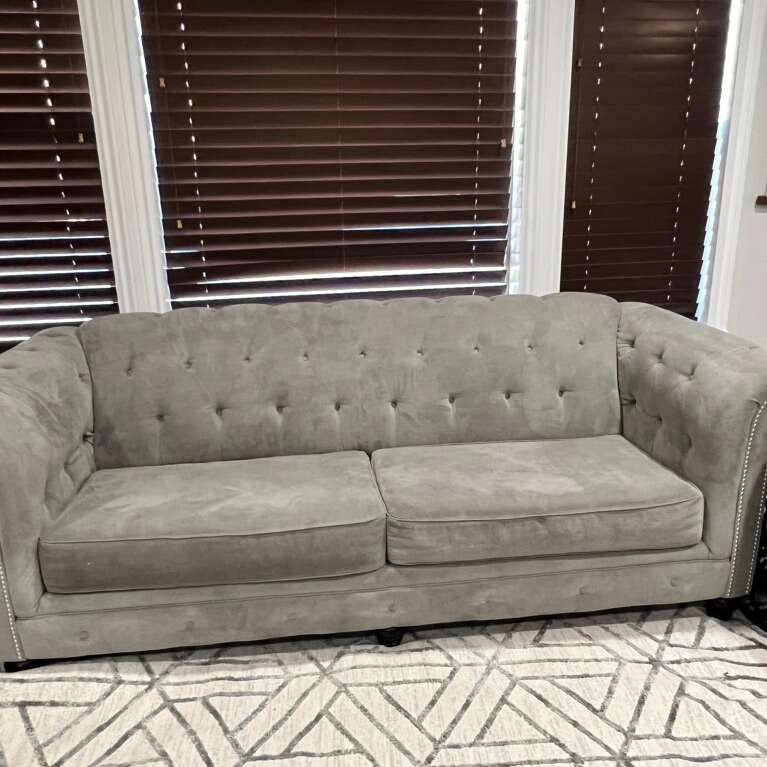 Two Upholstered Grey Couches Fabric N… Furniture