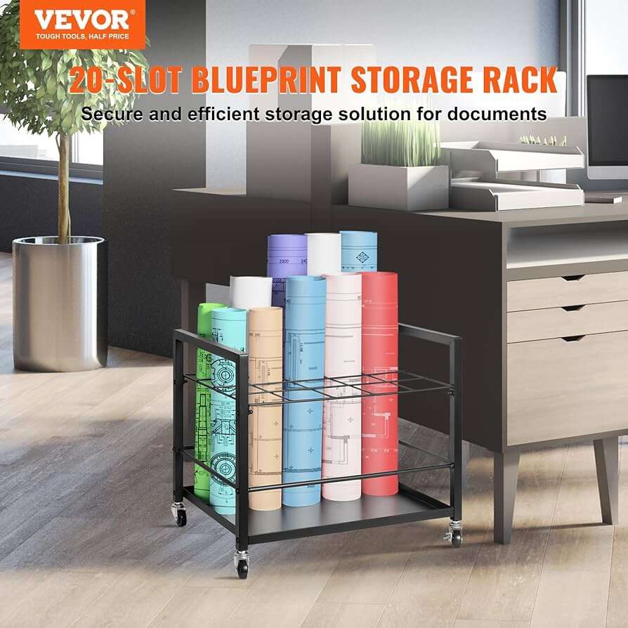 VEVOR Blueprint Storage Rack 20 Slots