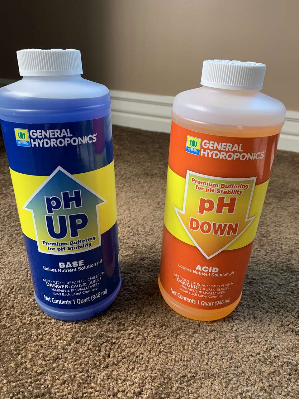 General Hydroponics pH up and pH down