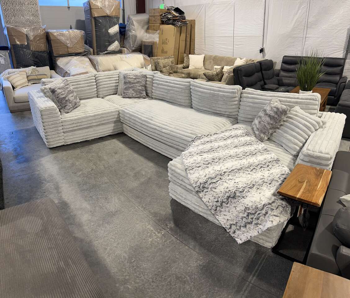 FURNITURE WAREHOUSE- Custom Oversized Mondo Minkey Sectional