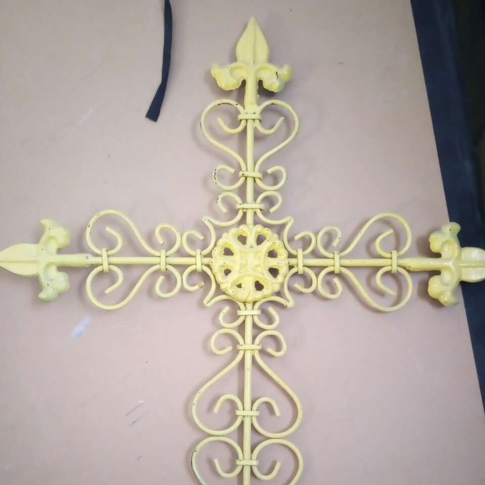 rustic wrought iron Cross home decor