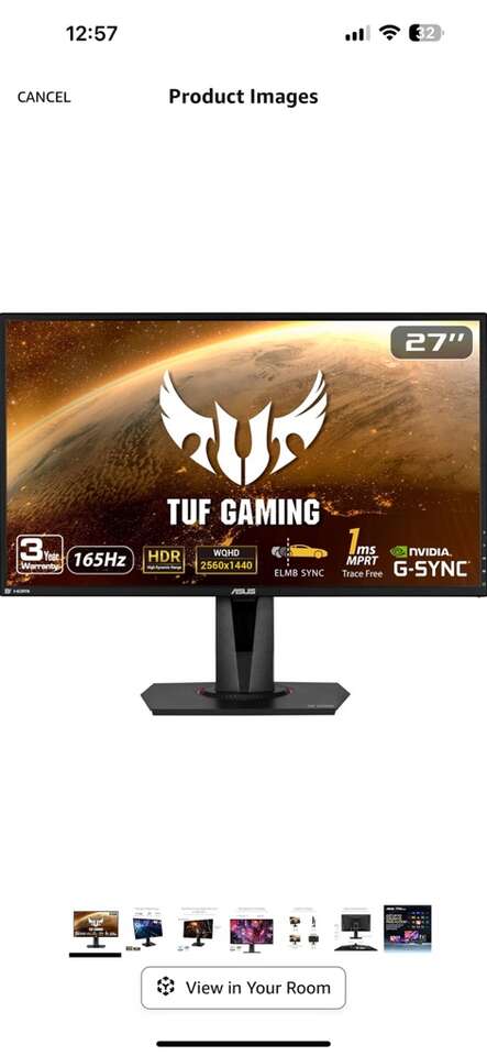 Asus ROG TUF 27” Gaming VG27AQ Monitor