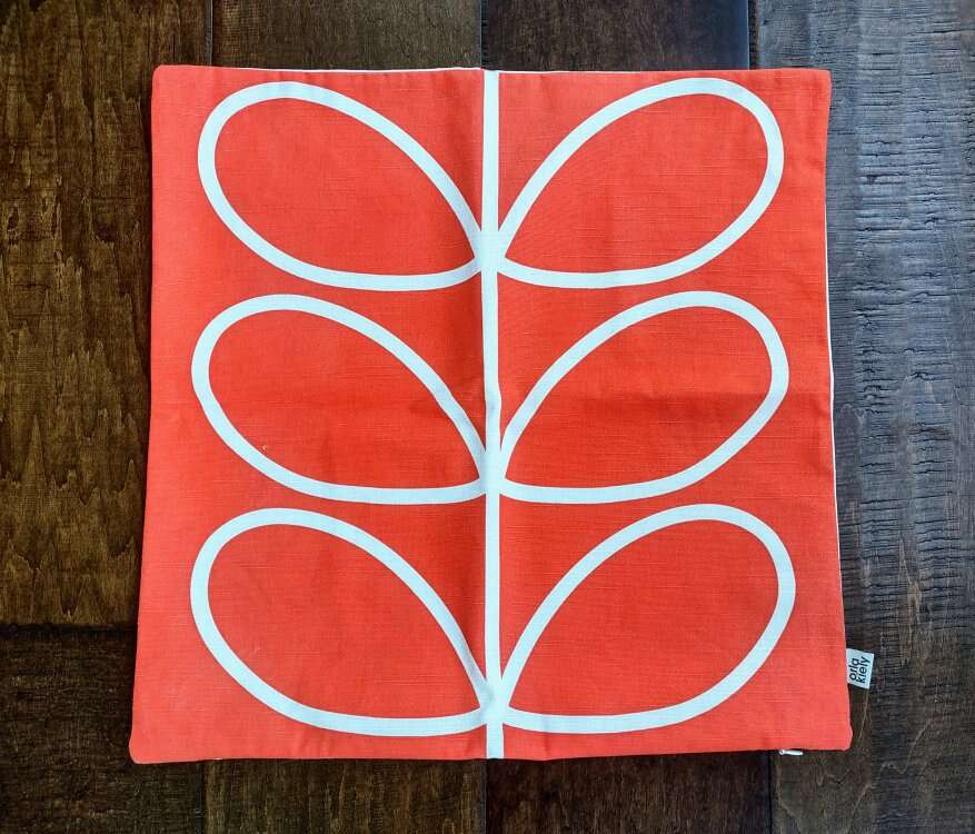 Orla Kiely 16x16 Orange Cream Pillow Cover