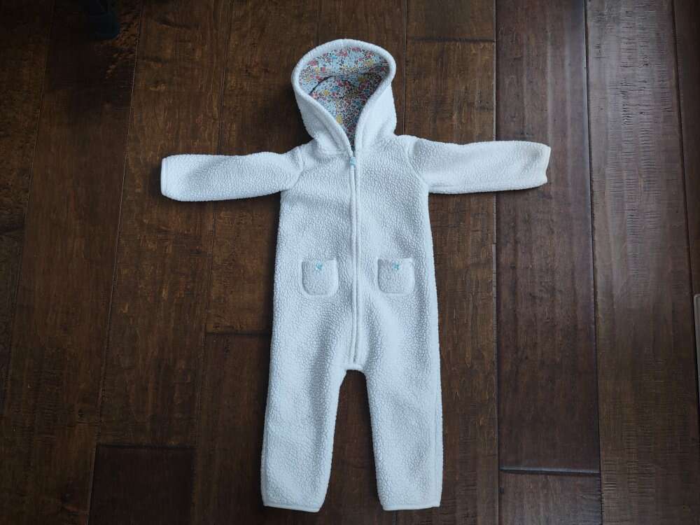 18 Month White Carter's Hooded Pram Jumpsuit