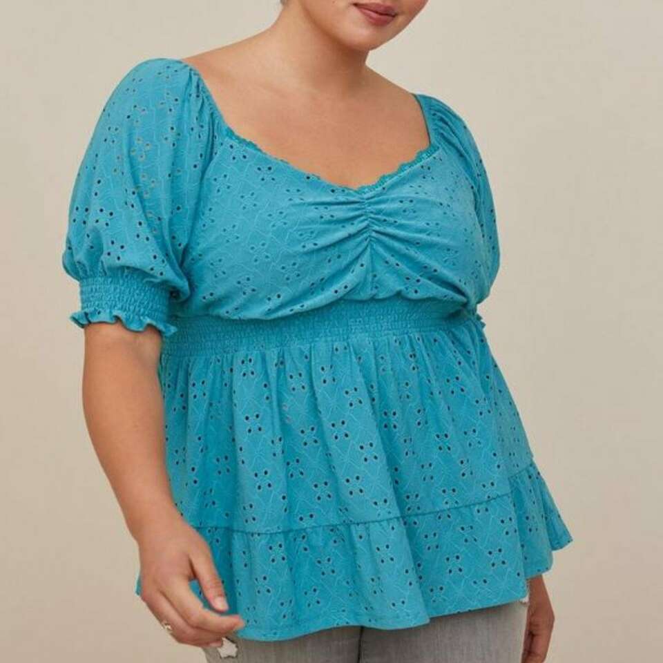 Torrid Size 0, Blue Eyelet Baby Doll NEW w/ TAG