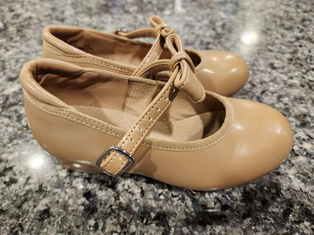 Girls Balera Mary Jane Tap Shoes Size 10/11 Beige