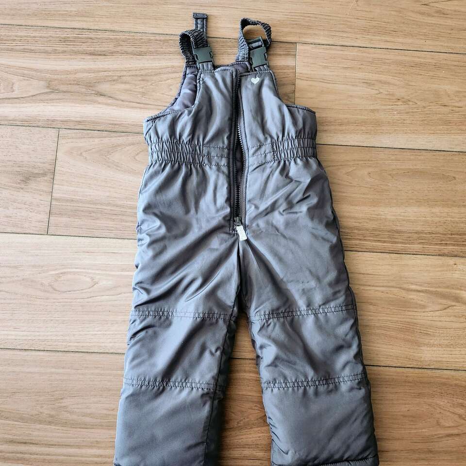 Snowsuit 3T Carter's Gray Ski Bib Girls Front Zip