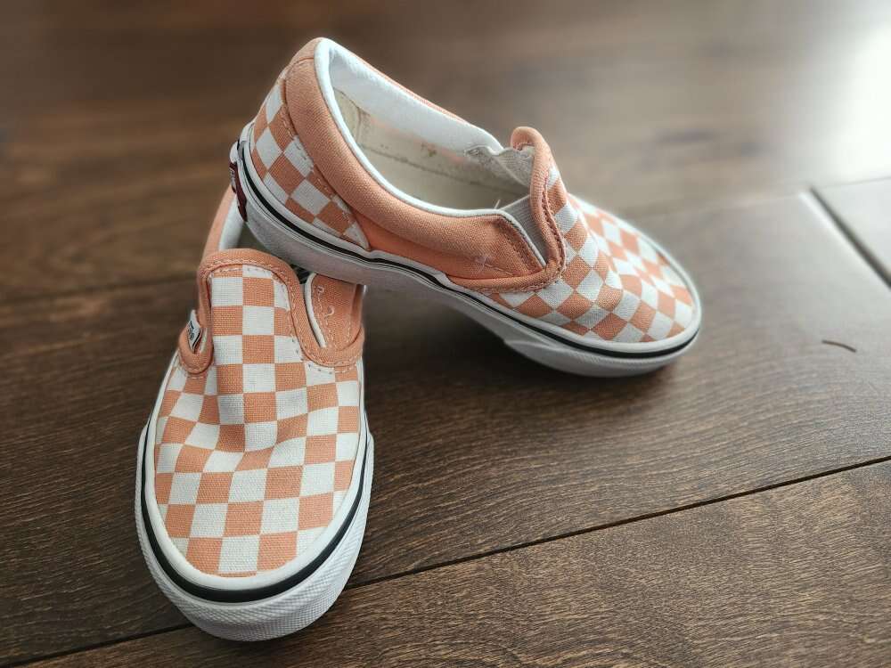 Little Kids Size 11 Vans Checkered Orange Boy Girl