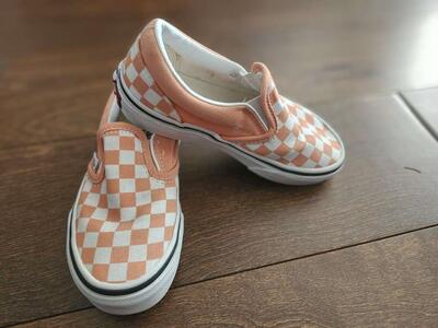 Little Kids Size 11 Vans Checkered Orange Boy Girl