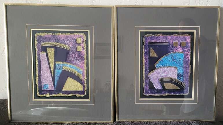 80s abstract geometric prints