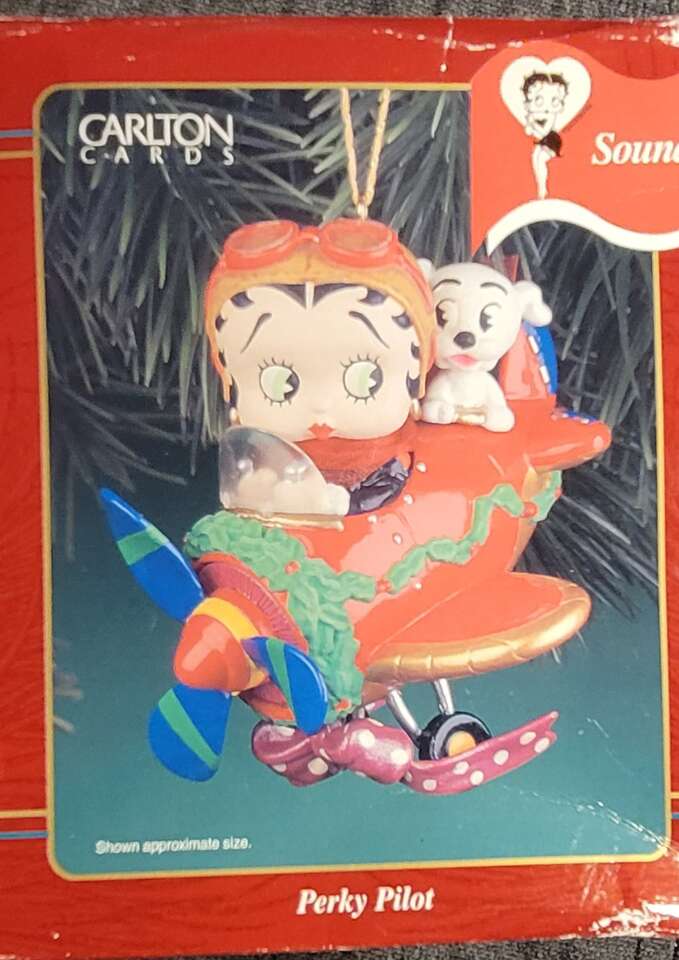BETTY BOOP Perky Pilot TALKING Christmas Ornament