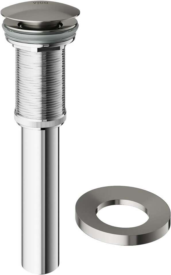 VIGO VG07000BN 2.75in.; Dia Vessel Bathroom Sink Pop-Up Drain and Mounting Ring Without Overflow in Brushed Nickel Finish