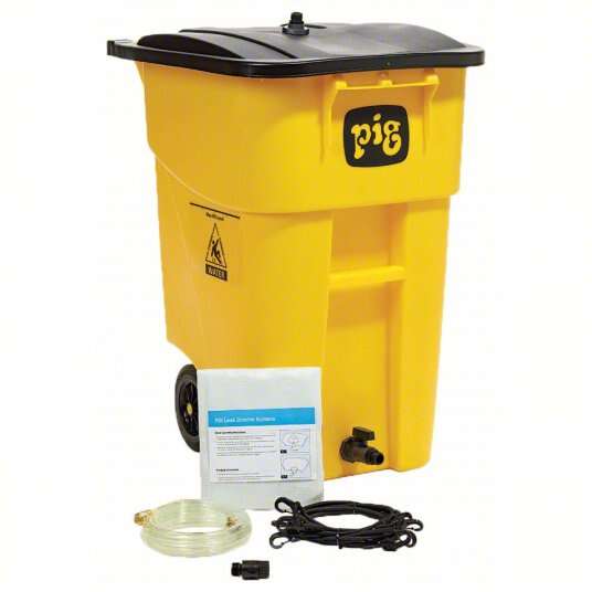 PIG Mobile Roof Diverter Kit: 5 ft x 5 ft, Straps Leak Diverter Mounting, Brass/Polyester/PVC, Clear