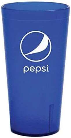 6-Pepsi Restaurant Blue Plastic Tumblers Cups 16 oz