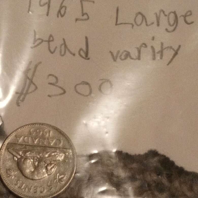 1965 Canadian large bead variety nickel