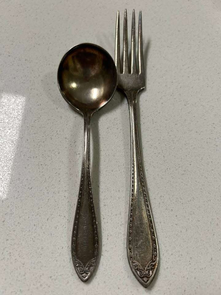 Spoon and fork engraved "Weber Club" from Weber County, Utah