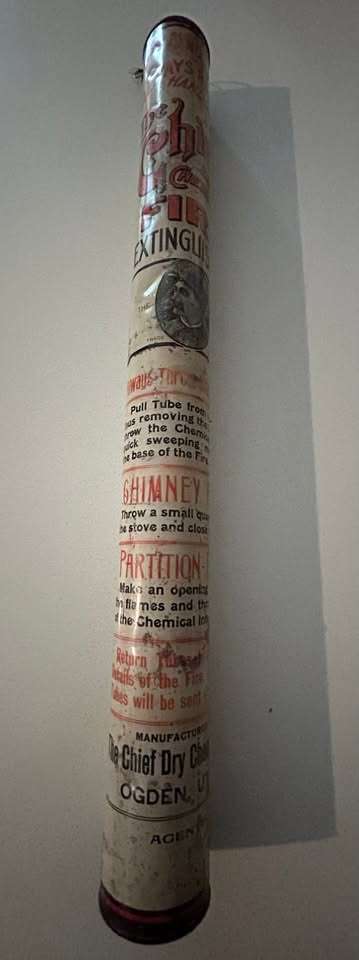 All metal tube fire extinguisher manufactured in Ogden, Utah (vintage)