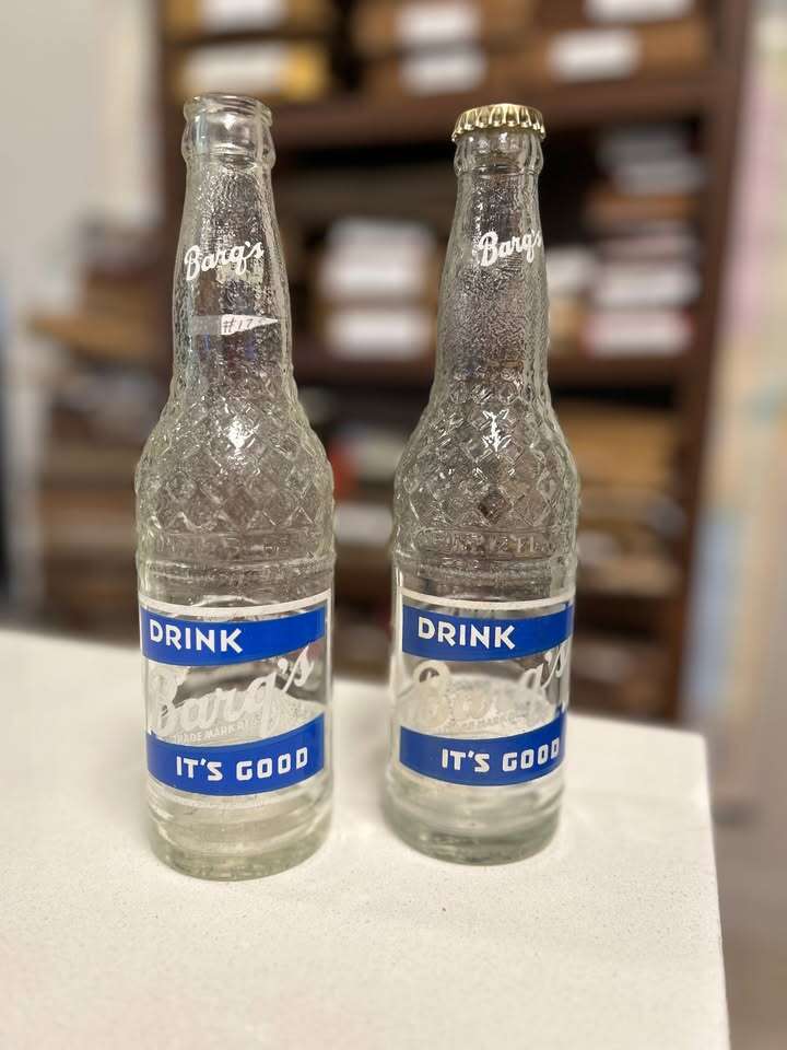 2 Barq's Root Beer Bottles with no chips or breaks