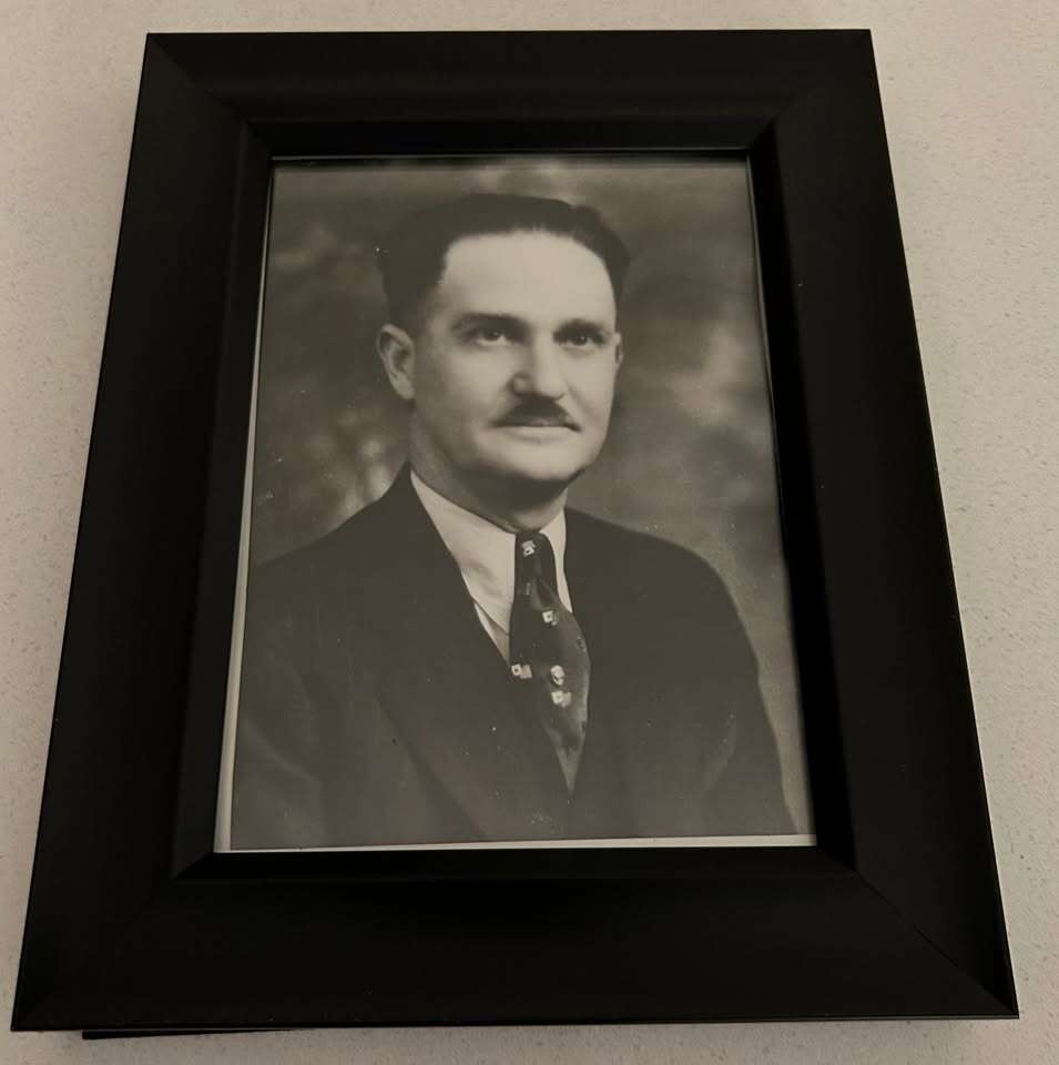 Original and framed press photo of former Ogden City Chief of Police, A.E. Wilfong
