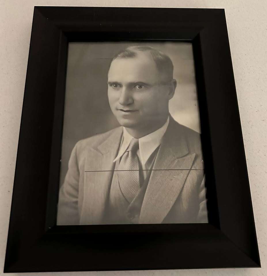 Original and framed press photo of former Ogden Mayor Ora Bundy from April 3, 1933