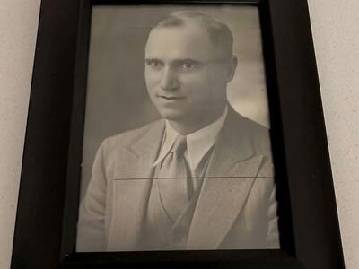 Original and framed press photo of former Ogden Mayor Ora Bundy from April 3, 1933