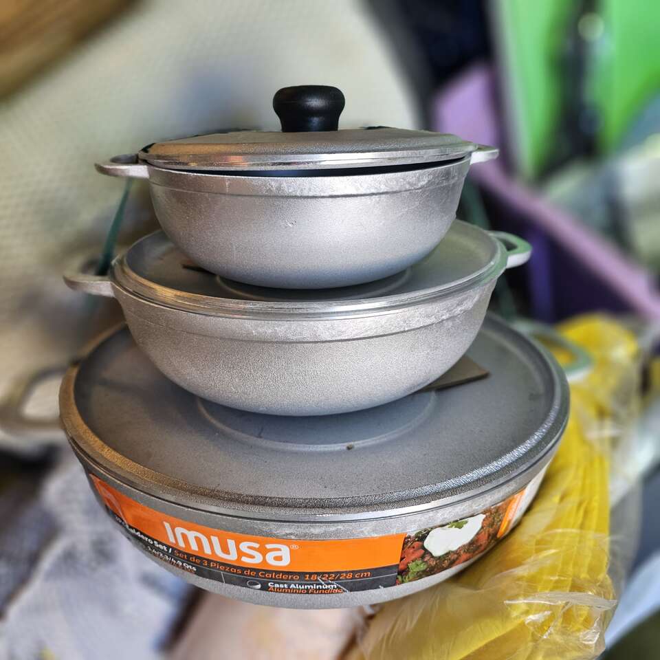 Musa 3 PC Cast Aluminum Bowl Set with Lids