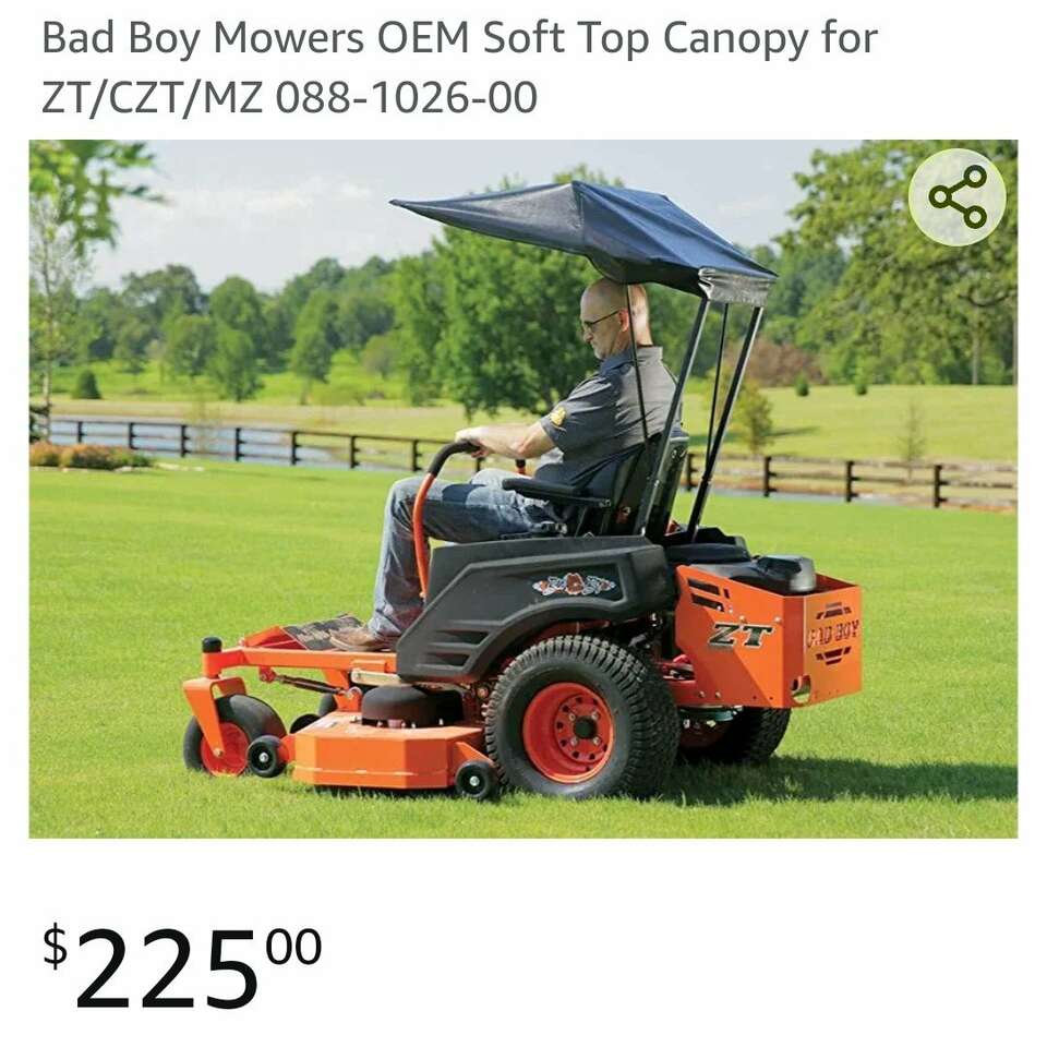 Sunshade for Bad Boy Mowers