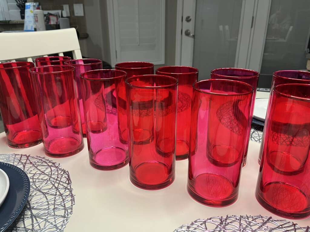 Glass Vases Jars Alcohol Ink Stained Pink 14 Ea $3 EA
